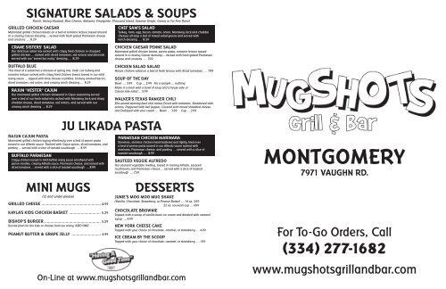 menu Mugshots Grill Bar