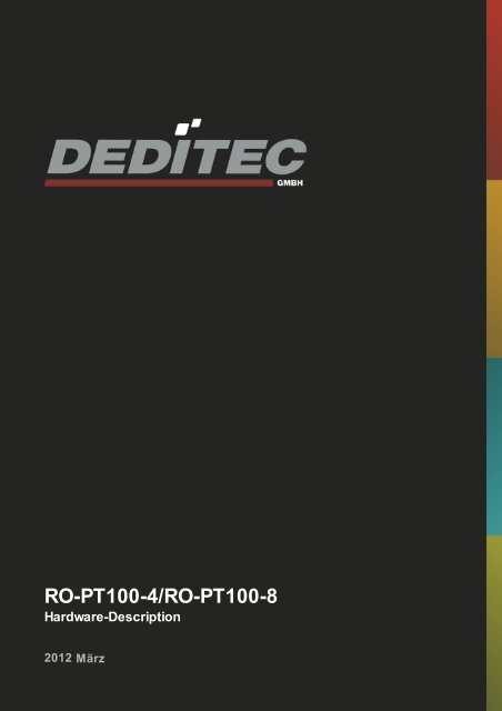 RO-PT100-4/RO-PT100-8 | DEDITEC Manual