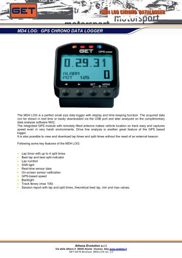 MD4 LOG CHRONO DATALOGGER - GET by Athena