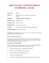 job vacancy announcement us embassy, accra - Embassy of the ...