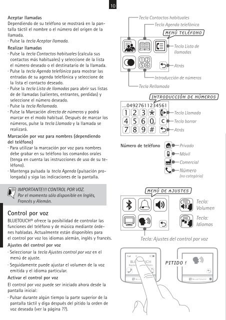 Instrucciones de uso - BlueTouch