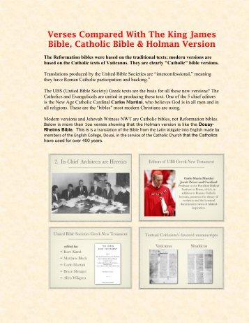 Verses Compared With The King James Bible, Catholic Bible ...