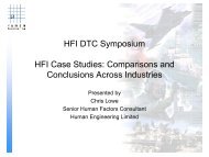 HFI case studies - Human Factors Integration Defence Technology ...