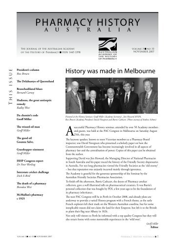 Pharmacy History 33 November 2007