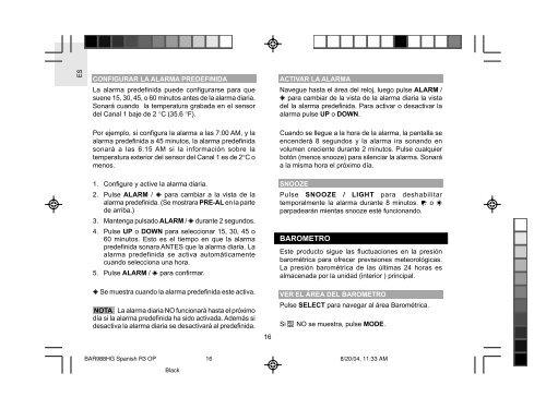 BAR988HG Spanish R3 OP - Oregon Scientific