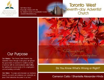 April 2, 2011 Christ Is Bro. Norman Brown - Toronto West Seventh ...