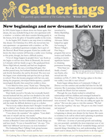 New beginnings and new dreams: Karin's story - The Gathering Place