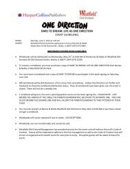 dare to dream: life as one direction event guidelines - Westfield