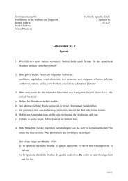 Arbeitsblatt Nr. 5 Syntax - Pragmatiknetz