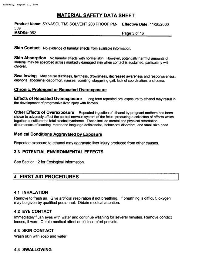 MSDS Ethanol (Brenntag) Chemical Engineering, 40% OFF