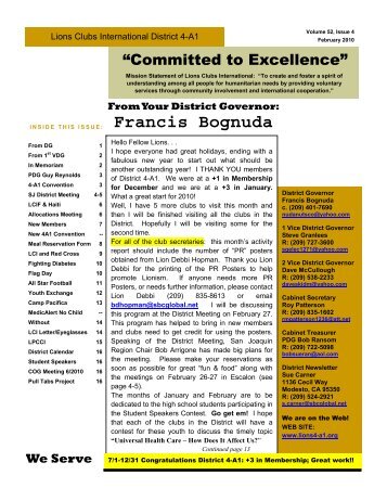 Francis Bognuda - Lions District 4-A1