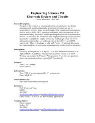 Engineering Sciences 154 Electronic Devices and Circuits - Citidel