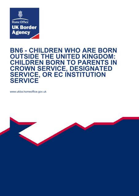 BN6 - Children who are born outside the United - UK Border Agency ...