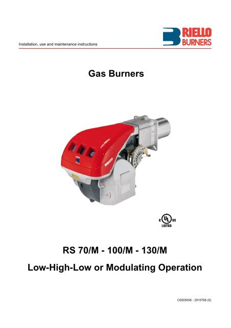 Gas Burners RS 70/M - Power Equipment Company