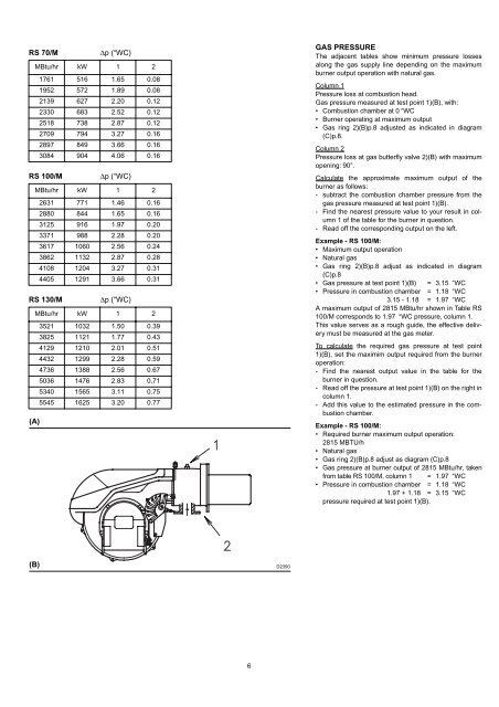 Gas Burners RS 70/M - Power Equipment Company