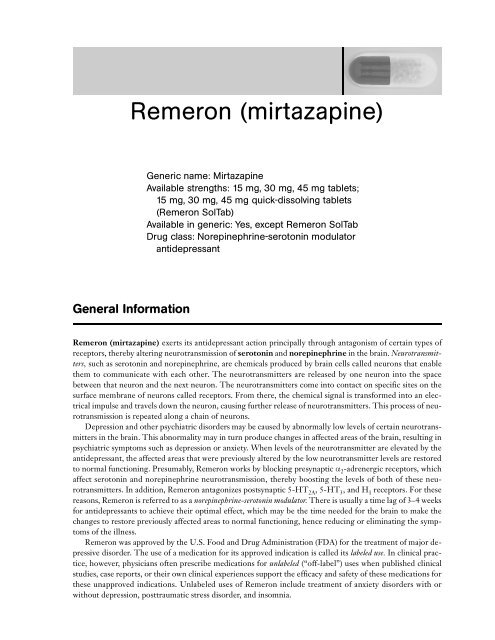 Generic remeron 15 mg
