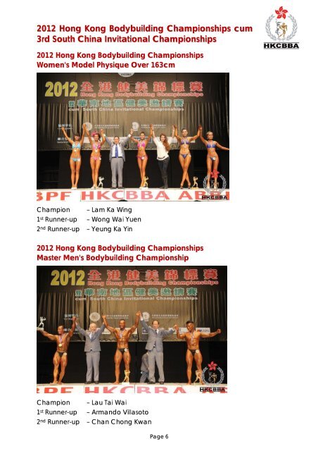 2012 hong kong bodybuilding championships cum 3rd south ... - ABBF