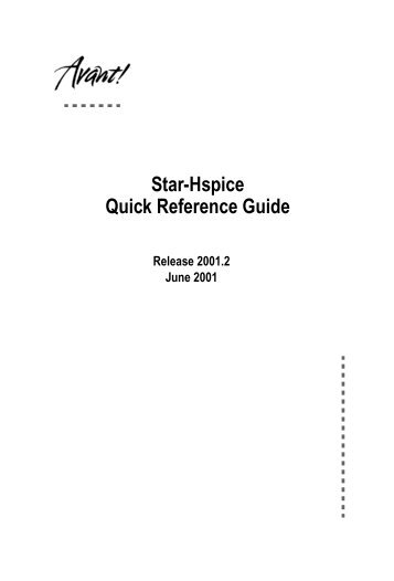 Star-Hspice Quick Reference Guide