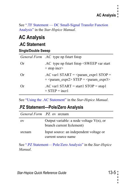 Star-Hspice Quick Reference Guide