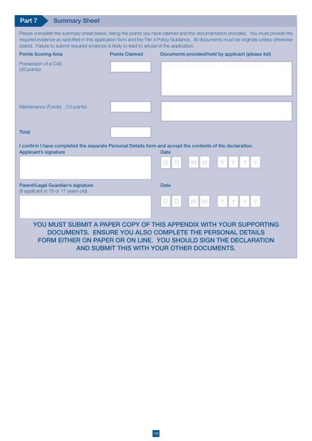 VAF9 Appendix 8: Tier 4 (General) - UK Border Agency