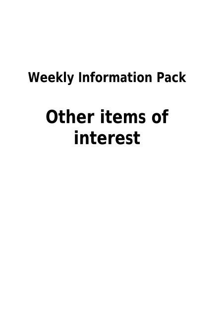 Weekly Information Pack - Alfred Hospital