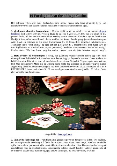 10 Forslag til Beat the odds pa Casino