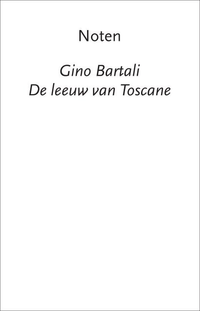 Noten Gino Bartali De leeuw van Toscane - Carrera