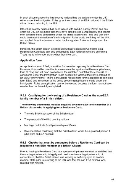 Chapter 5 - Residence Card Applications - UK Border Agency ...