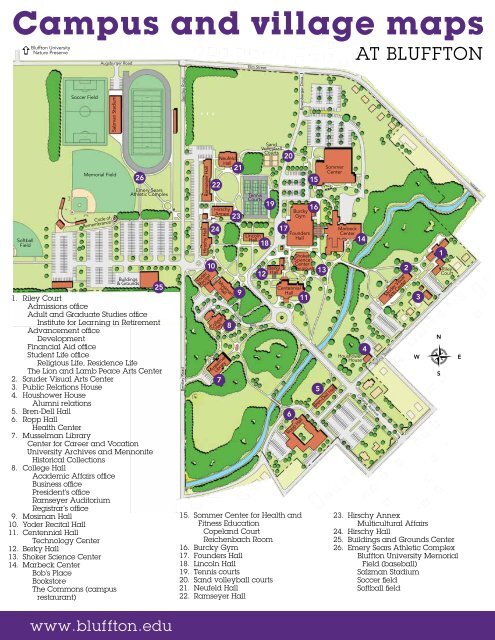 Printable Campus Map Bluffton University