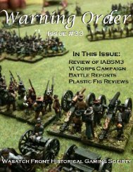 Warning Order - Wasatch Front Historical Gaming Society