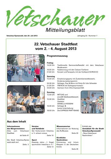 Mitteilungsblatt - Vetschau/Spreewald