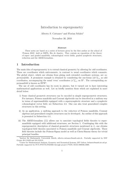 Introduction to supergeometry