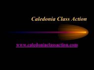 Caledonia Class Action - Caledonia Wake Up Call