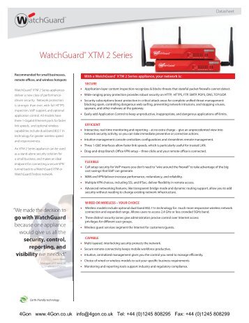 WatchGuard XTM 2 Series Datasheet (PDF) - 4Gon