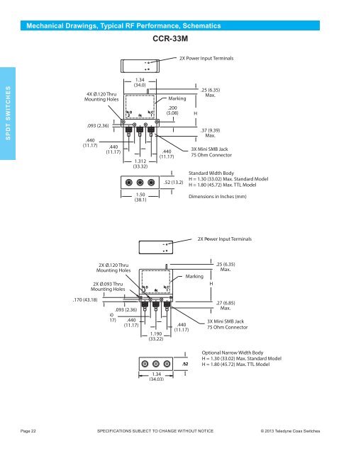 Download our Microwave Switches Selection ... - Teledyne Relays