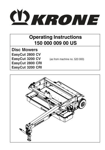 Operating Instructions 150 000 009 00 US - Krone North America