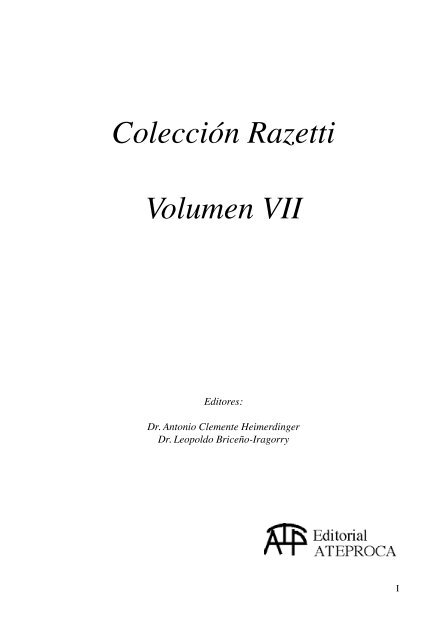 ColecciÃ³n Razetti Volumen VII - Academia Nacional de Medicina