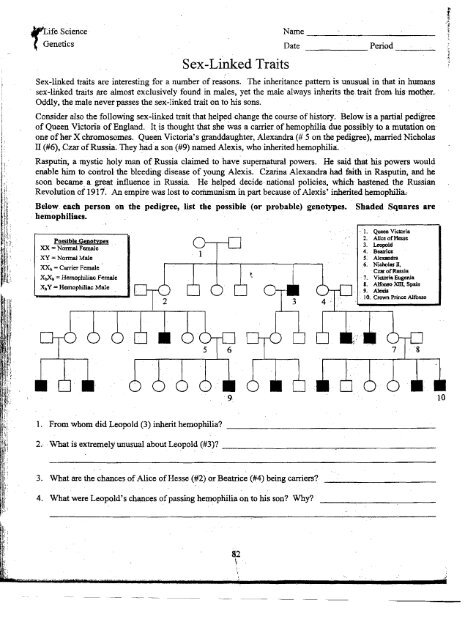 Linked Traits Worksheet With Answers Worksheets For Kindergarten 