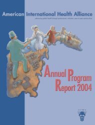 Annual Program Report 2004 - American International Health Alliance