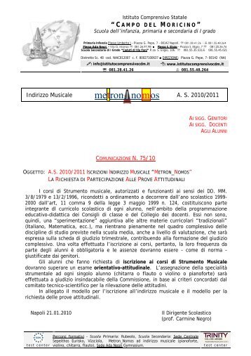 iscrizione 2010_2011 indirizzo musicale.pdf - Istituto Comprensivo ...