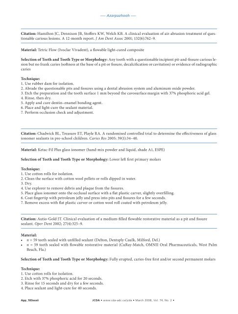 Pit and Fissure Sealants in the Prevention of Dental Caries in ...