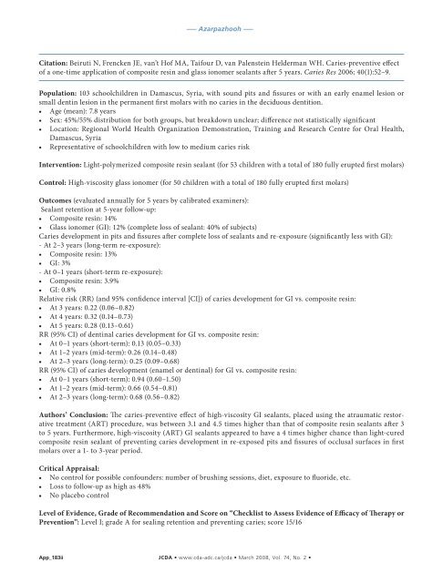 Pit and Fissure Sealants in the Prevention of Dental Caries in ...