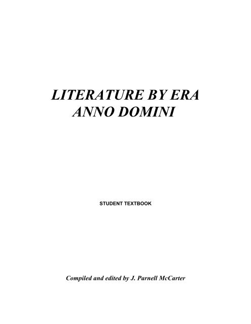 Literature By Era The Puritans