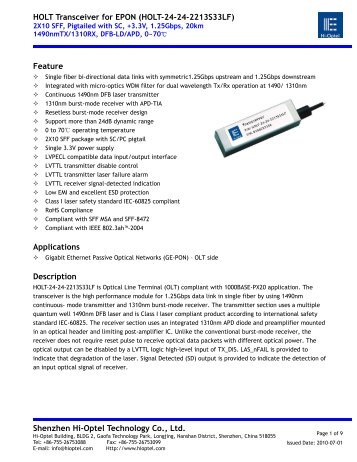 Accelink Triplexer - Photonic Sourcing