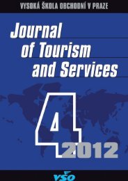 Journal of Tourism and Services - VysokÃ¡ Å¡kola obchodnÃ­ v Praze