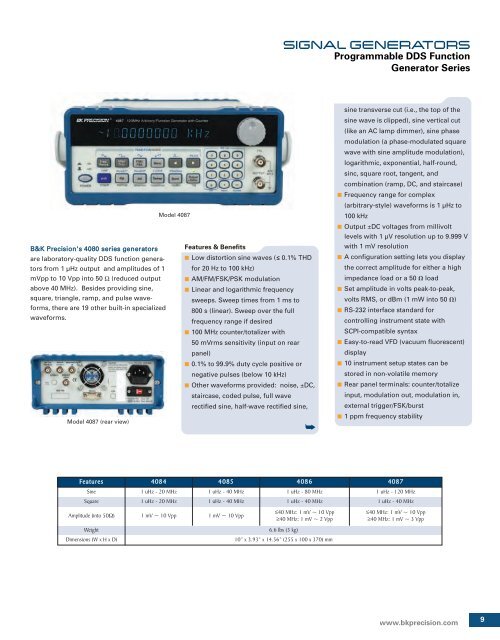 B&K Precision Corp. Catalog - PC-103 - Electro Sonic