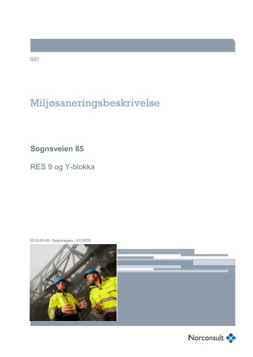 MiljÃ¸saneringsbeskrivelse Sogn studentby RES 9 og Y-blokka ... - SiO