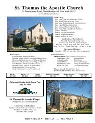 St. Thomas Bulletin 07-31-11 - St. Thomas the Apostle Church