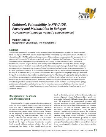 Children's Vulnerability to HIV/AIDS, Poverty and Malnutrition in ...