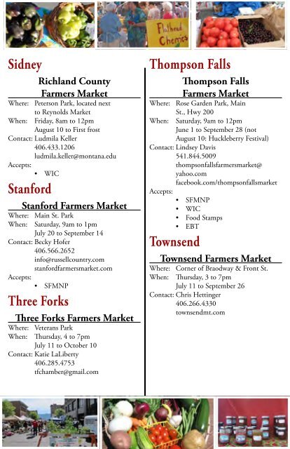 directory and map - Montana Department of Agriculture